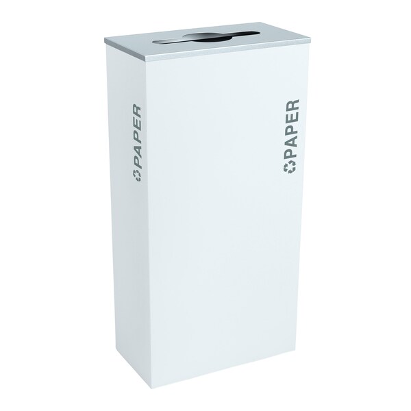 Ex-Cell Kaiser 17-Gal. KD Indoor Recycling Receptacle - Paper decal, White Gloss RC-KD17-P BT-WHT - main